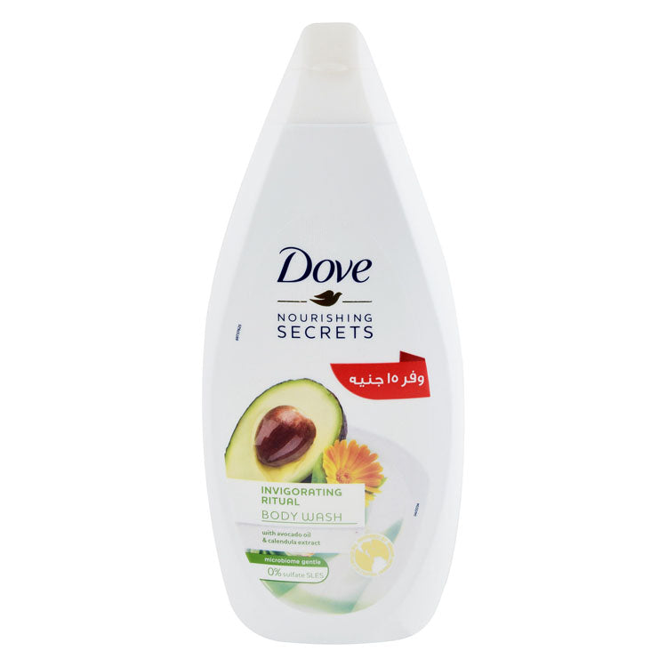 Dove Nourishing Secrets Invigorating Ritual Body Wash with Avocado Oil & Calendula Extract (-15 EGP) - SLES free, sulfate free