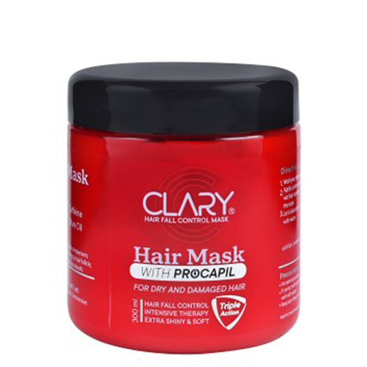 Clary Triple Action Hair Fall Control Mask with Procapil for Dry & Damaged Hair - sulfate free, parabens free, silicone free