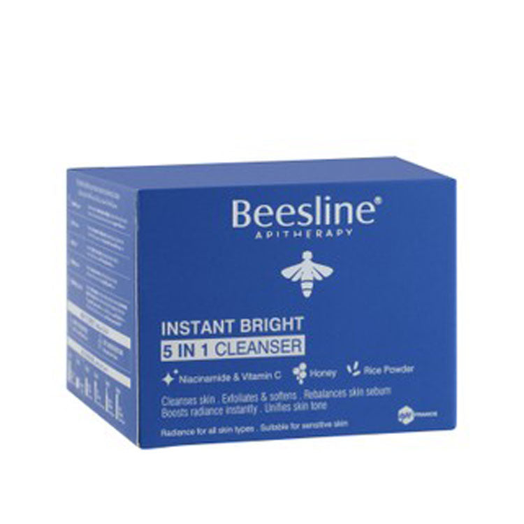 Beesline 5in1 Instant Bright Facial Cleanser with Niacinamide, Vitamin C & Honey for All Skin Types - parabens free, hydroquinone free, kojic acid free