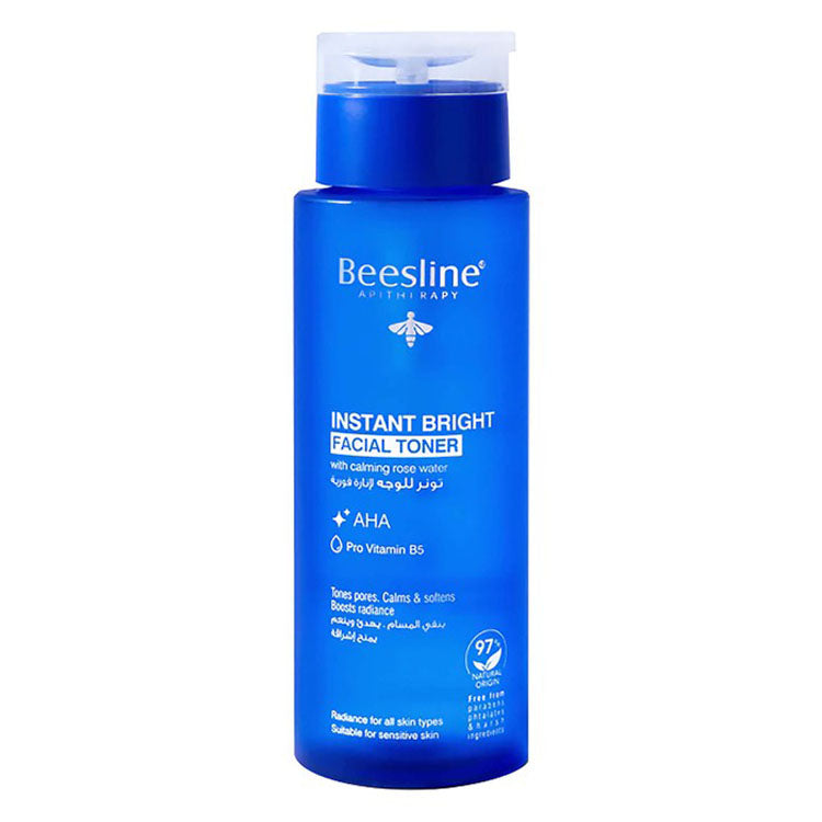 Beesline Brightening, Calming & Softening Facial Toner with Calming Rose Water, Pro Vitamin B5 & AHA for All Skin Types - parabens free, phthalates free, harsh ingredients free