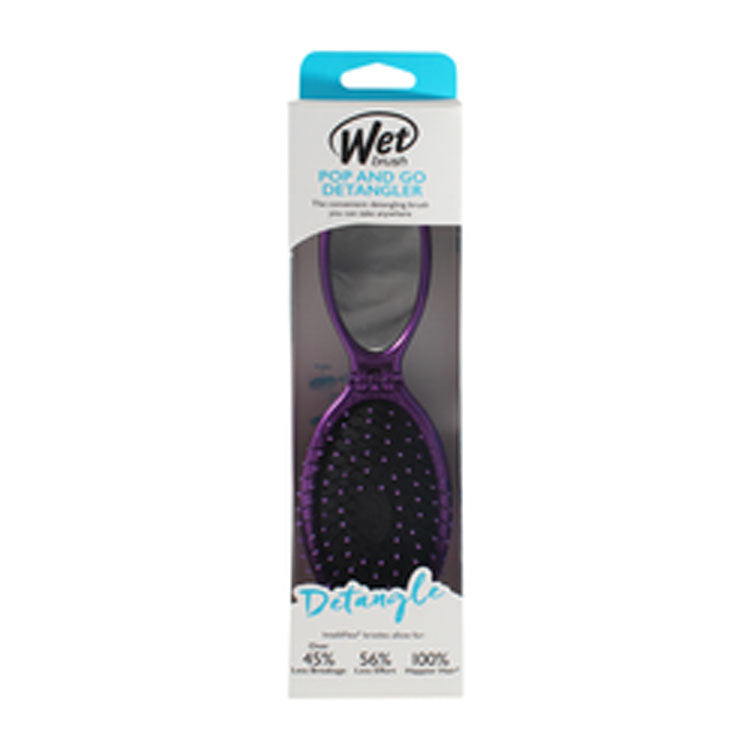 Wet Brush Pop & Go Purple Detangling Hairbrush with Mirror