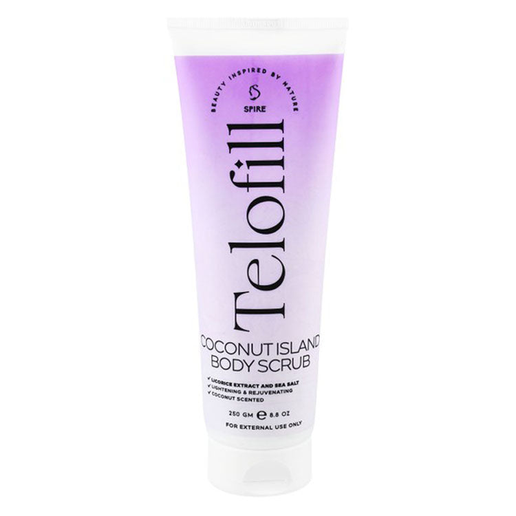 Telofill Coconut Island Lightening & Rejuvenating Body Scrub with Licorice Extract & Sea Salt