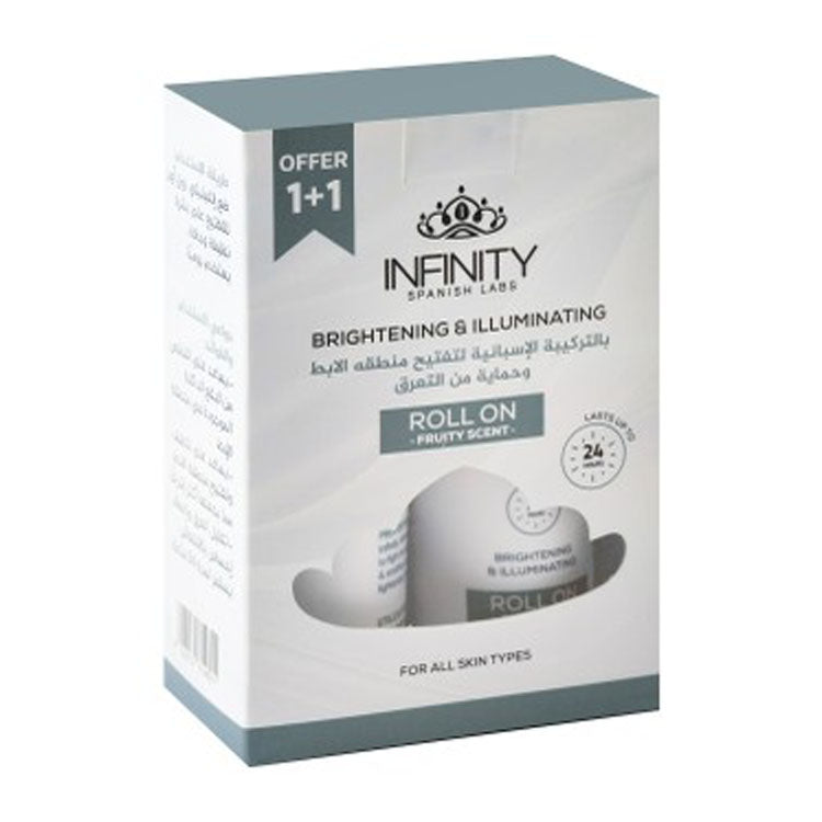Infinity Brightening & Illuminating 24H Roll-On Deodorant Fruity Scent for All Skin Types (1+1 Free) - cruelty free, alcohol free, hydroquinone free