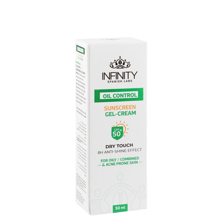 Infinity Dry Touch Oil Control & 8H Anti-Shine Sunscreen Gel Cream for Oily, Combination & Acne-Prone Skin SPF50+
