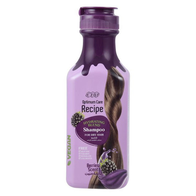 Eva Optimum Care Recipe Hydrating Blend Shampoo Berries Scent for Dry Hair - vegan, silicone free, parabens free