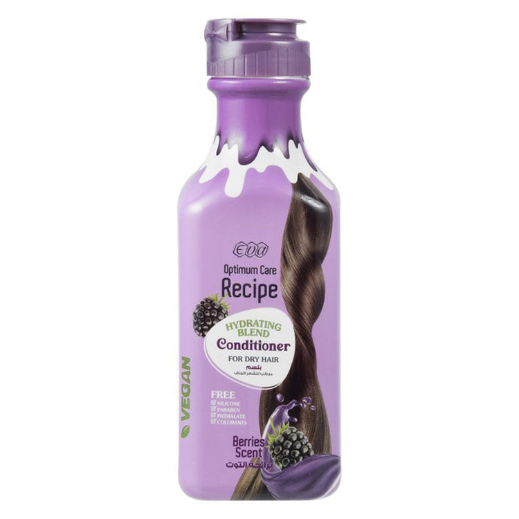 Eva Optimum Care Recipe Hydrating Blend Conditioner for Dry Hair Berries Scent - vegan, silicone free, paraben free