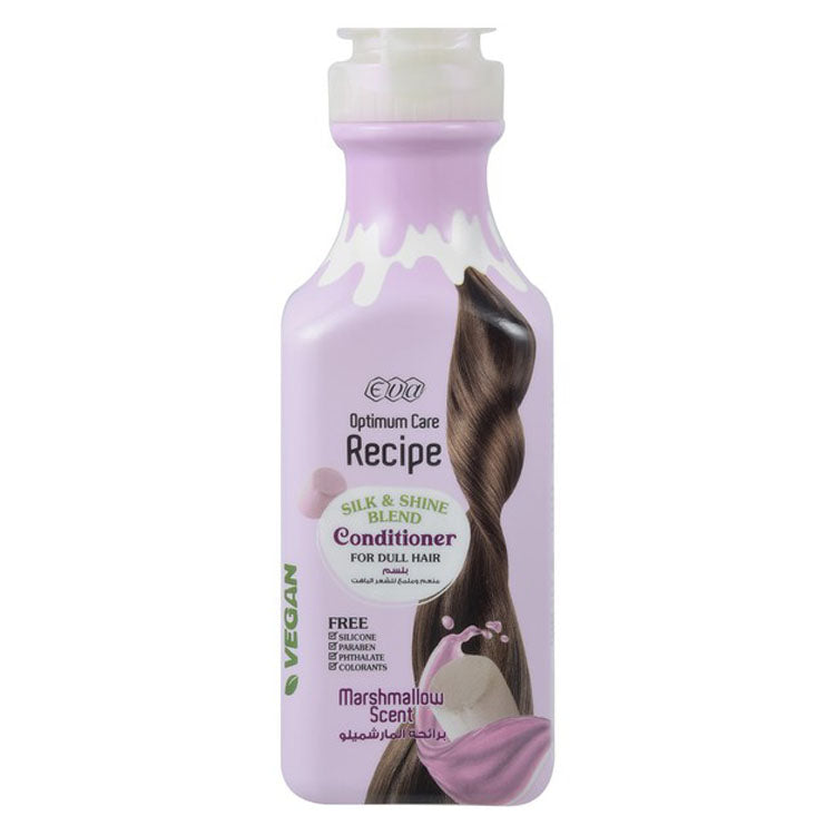 Eva Optimum Care Recipe Silk & Shine Blend Conditioner for Dull Hair Marshmallow Scent - vegan, silicone free, parabens free