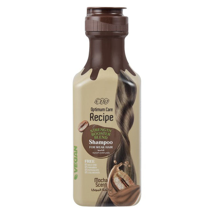 Eva Optimum Care Recipe Strength Booster Blend Shampoo for Weak Hair Mocha Scent - vegan, silicone free, parabens free