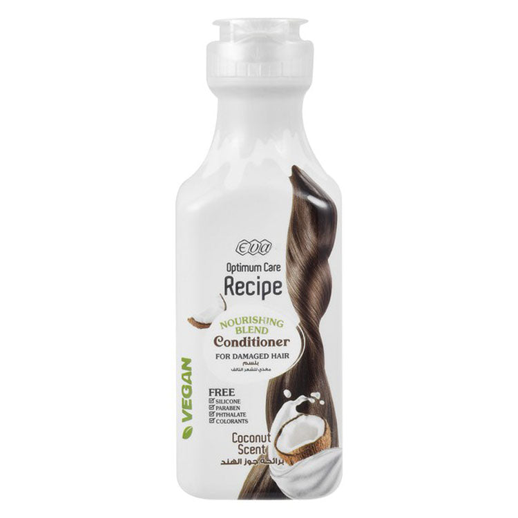 Eva Optimum Care Recipe Nourishing Blend Conditioner for Damaged Hair Coconut Scent - vegan, silicone free, parabens free