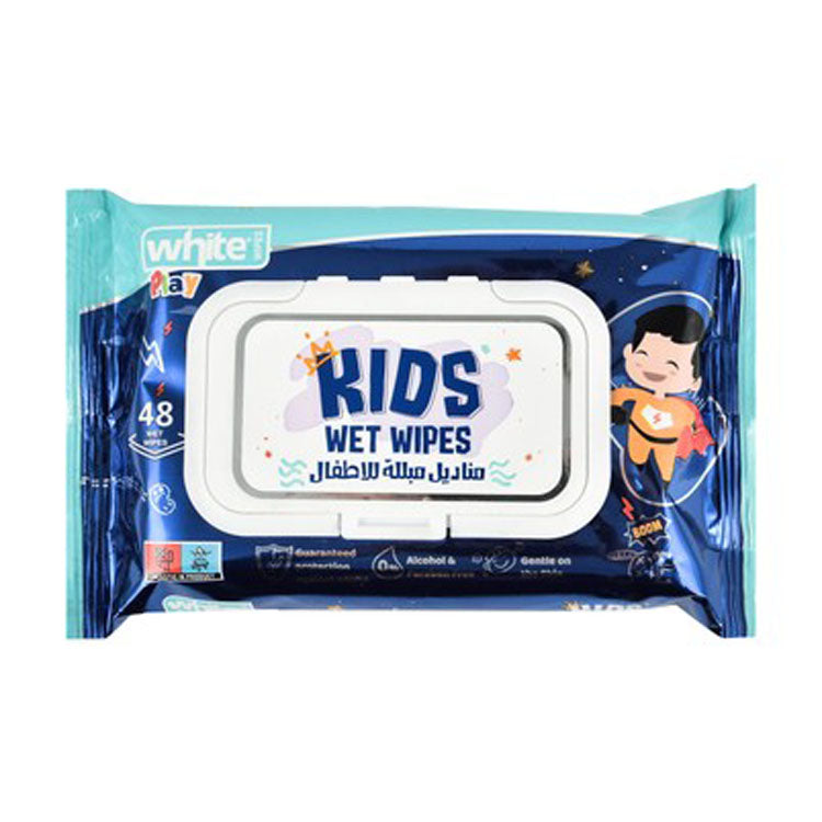 White Kids Wet Wipes - alcohol free, parabens free