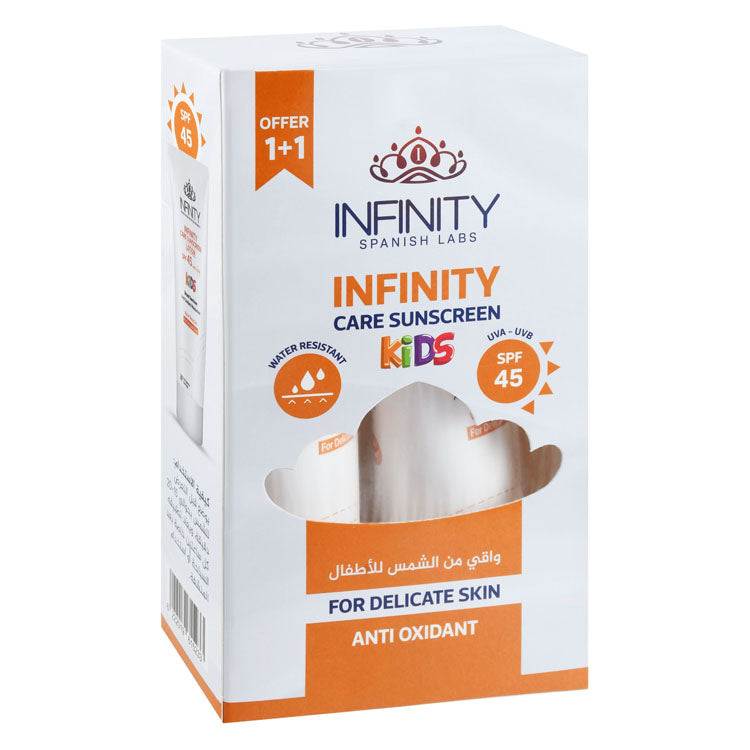 Infinity Kids Water-Resistant Sunscreen with Antioxidant for Delicate Skin SPF45 (1+1 Free)