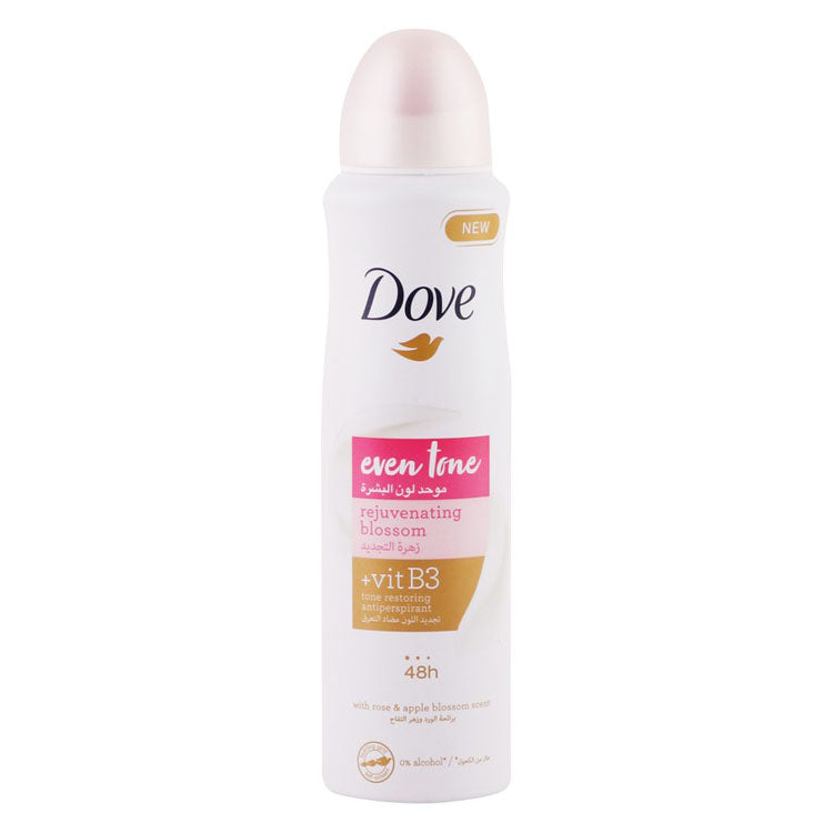 Dove Even Tone 48H Antiperspirant Deodorant Spray Rose & Apple Blossom Scent with Niacinamide for Women - vegan, animal testing free