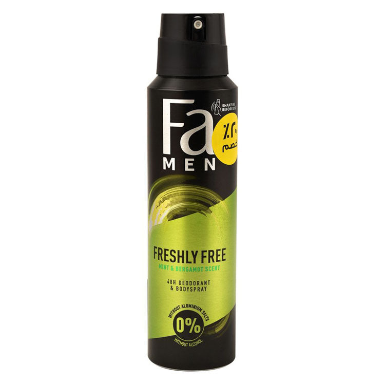 Fa Men Freshly Free 48H Deodorant Spray Mint & Bergamot Scent (20% Off) - alcohol free & aluminum salts free