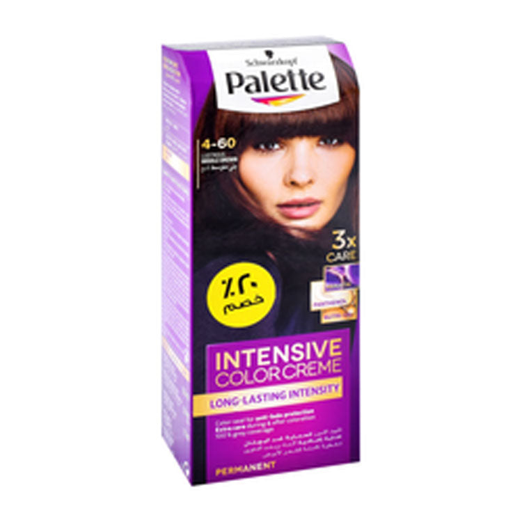 Schwarzkopf Palette Intensive Color Cream Permanent Hair Dye Lustrous Middle Brown 4-60 (20% Off)