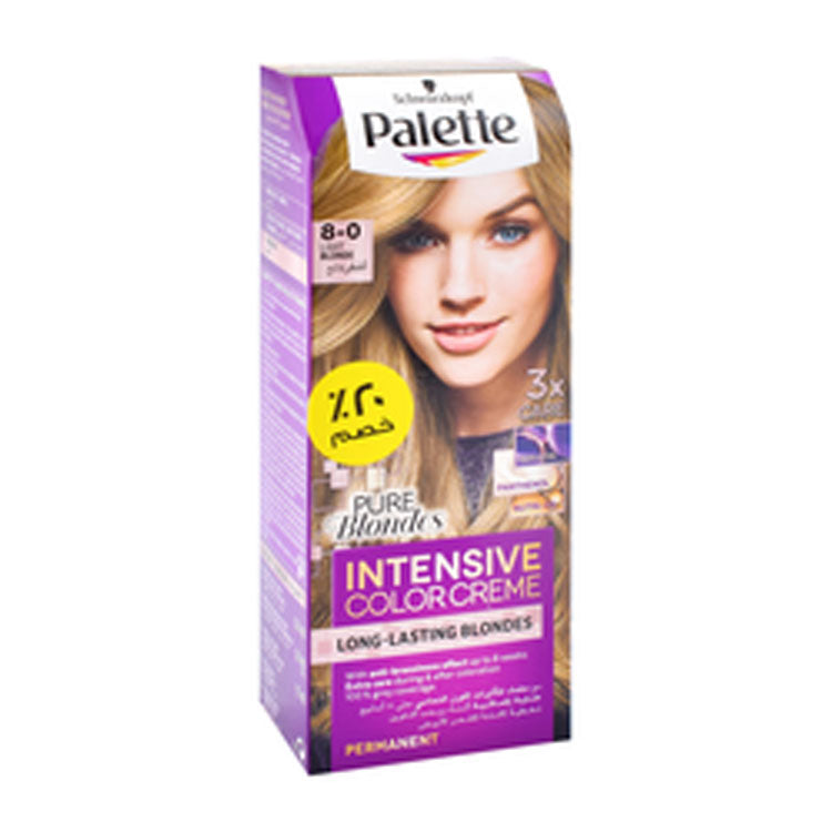 Schwarzkopf Palette Intensive Color Cream Light Blonde 8-0 (20% Off)