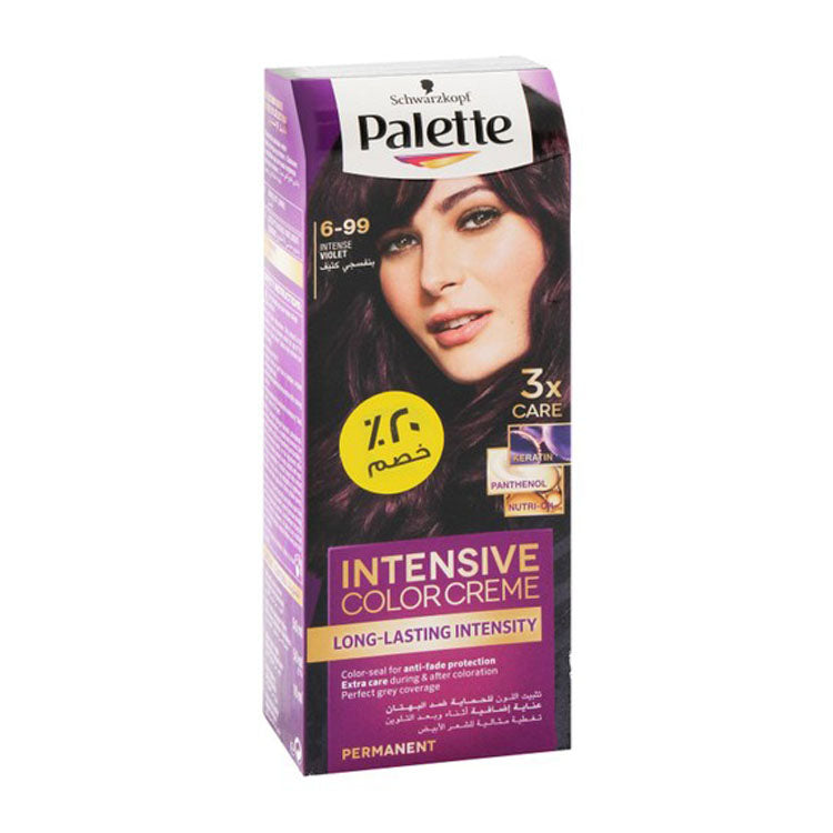 Schwarzkopf Palette Intensive Color Creme 6-99 Intense Violet with Keratin, Panthenol & Nutri-Oil (20% Off)