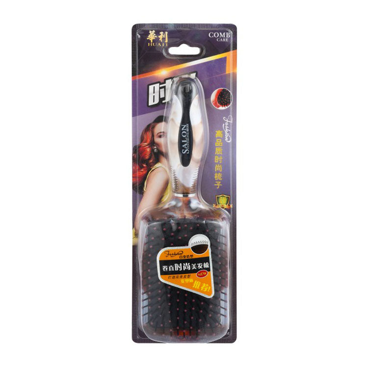 فرشاة شعر مستطيلة من هوالي باللونين الأبيض والبني