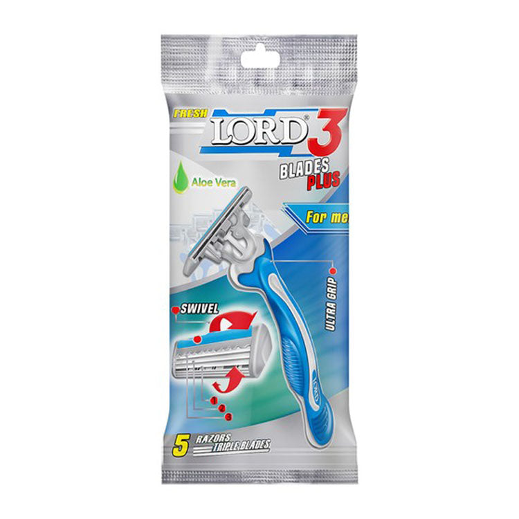 Lord Swivel Triple Blade Razors with Aloe Vera for Men