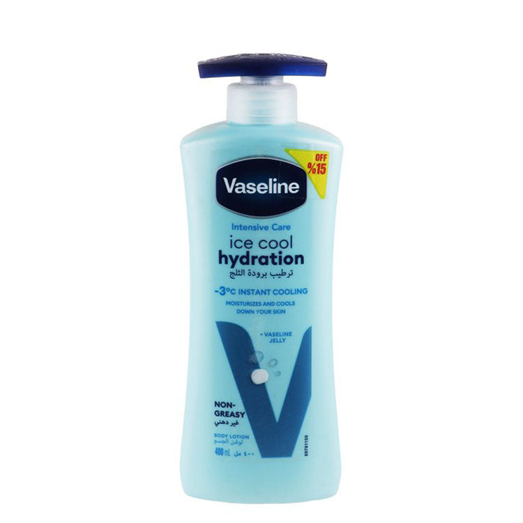 Vaseline Intensive Care Ice Cool Hydration & Moisturizing Non-Greasy Body Lotion with Menthol & Glycerin (15% Off)