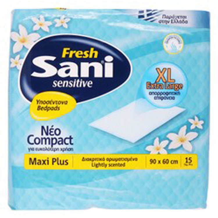 فوط سرير معطرة كبيرة الحجم من ساني فريش سينسيتيف ماكسي بلس (90 × 60 سم)