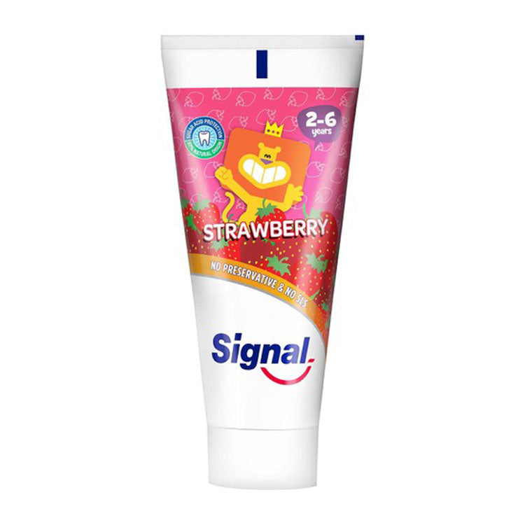 Signal Toothpaste Strawberry Flavor for Kids (2-6 Years) - SLS free, preservatives free