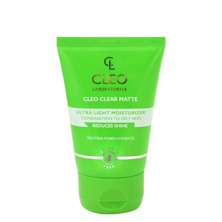 كريم كليو كلير مات فائق الخفة لترطيب البشرة المختلطة والدهنية، وتضييق المسام، ومنع اللمعان - خالٍ من البارابين، ولم يُختبر على الحيوانات