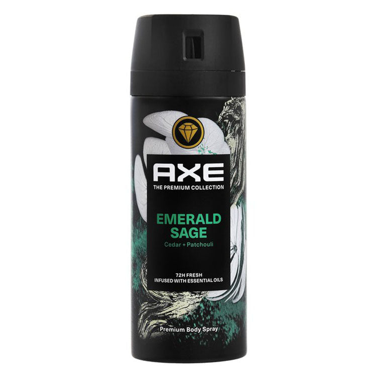 Axe Emerald Sage 72H Deodorant Body Spray Cedar & Patchouli Scent for Men - aluminum free