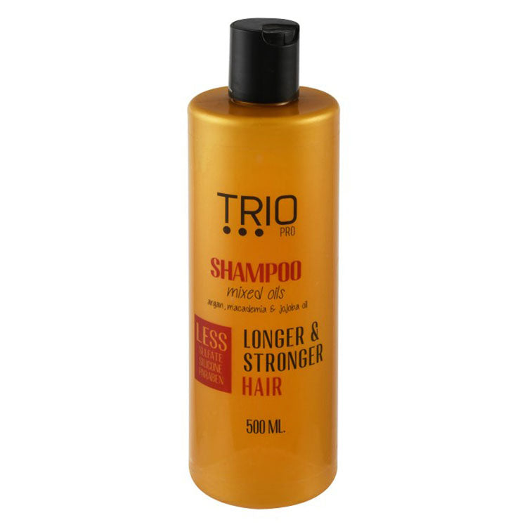 Trio Shampoo with Argan, Macademia & Jojoba Oils for Longer & Stronger Hair