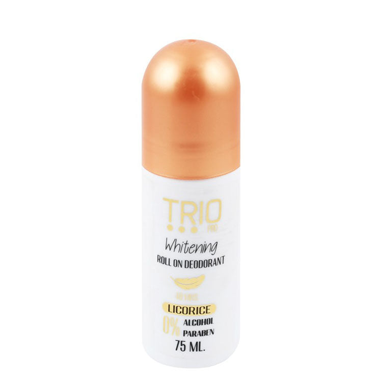 Trio Pro 48H Whitening Roll-On Deodorant with Licorice Extract for Women - alcohol free, parabens free