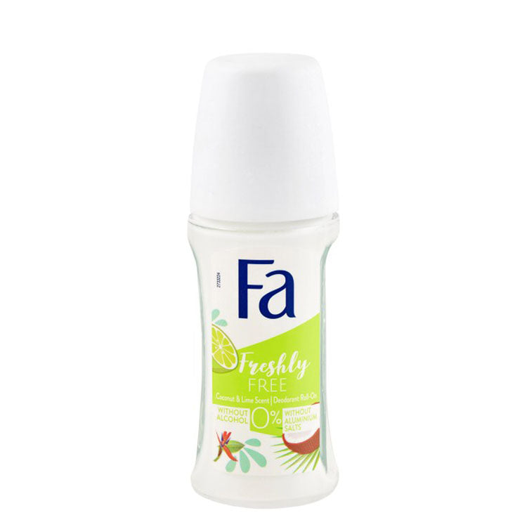 Fa Freshly Free Roll-On Deodorant Lime & Coconut Scent for Women (20% Off) - aluminum salts free, alcohol free