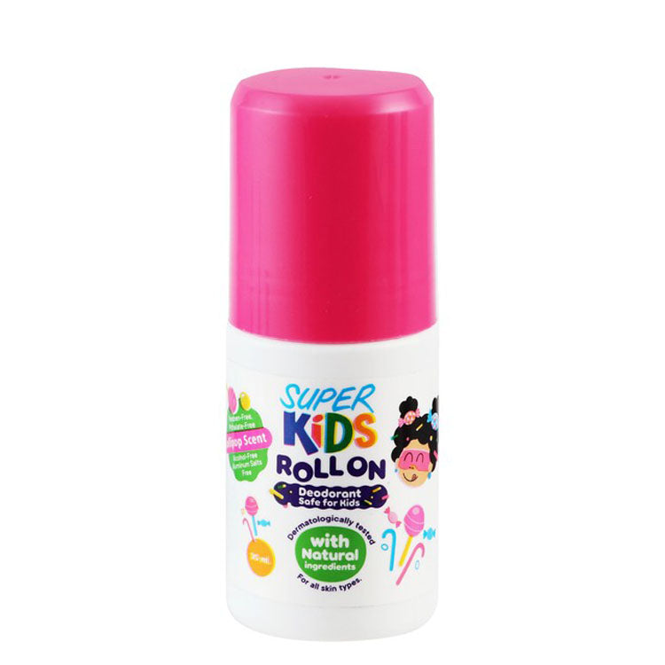 Super Kids Roll-On Deodorant Lollipop Scent for All Skin Types - parabens free, alcohol free, phthalate free