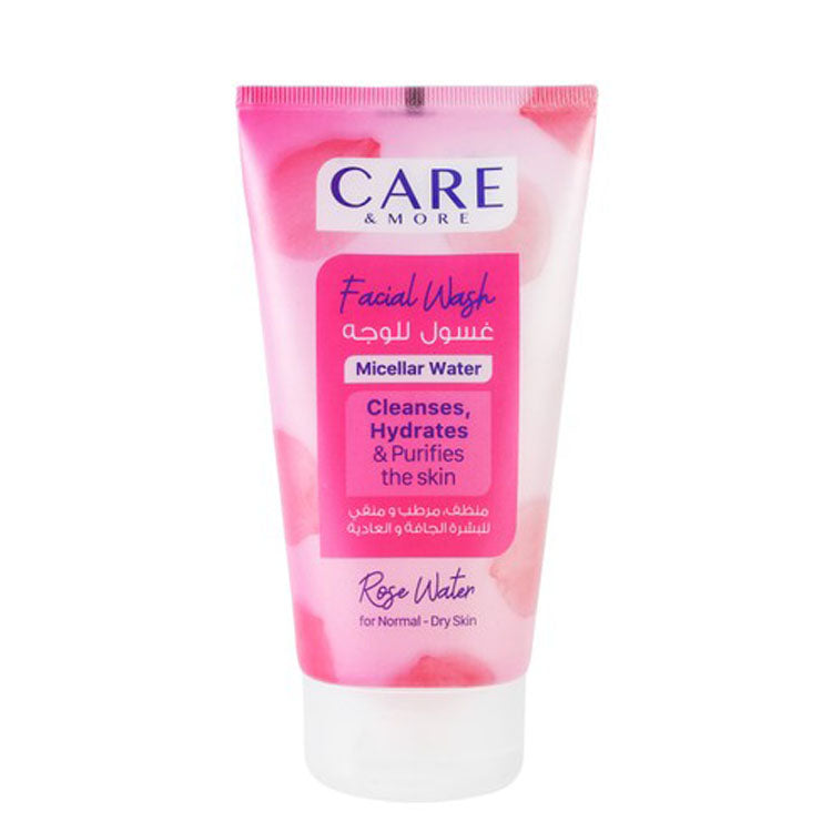 Care & More Hydrating, Purifying & Cleansing Face Wash with Rose Water for Normal & Dry Skin