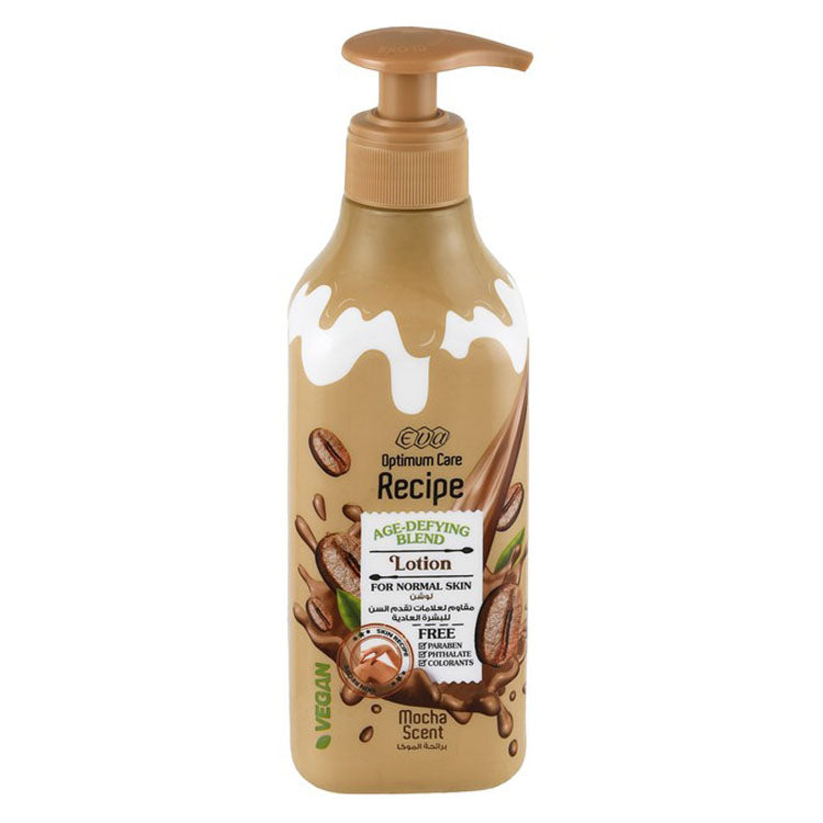 Eva Optimum Care Recipe Age-Defying Blend Body Lotion Mocha Scent for Normal Skin - parabens free, phthalate free, colorants free