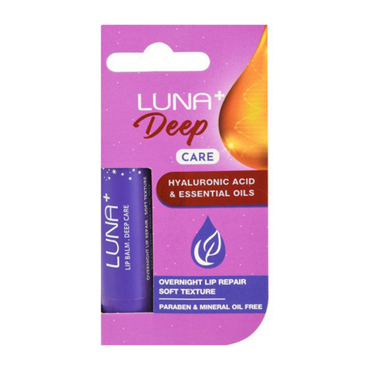 Luna Plus Deep Repairing Overnight Lip Balm with Hyaluronic Acid & Essential Oil - parabens free, mineral oil free