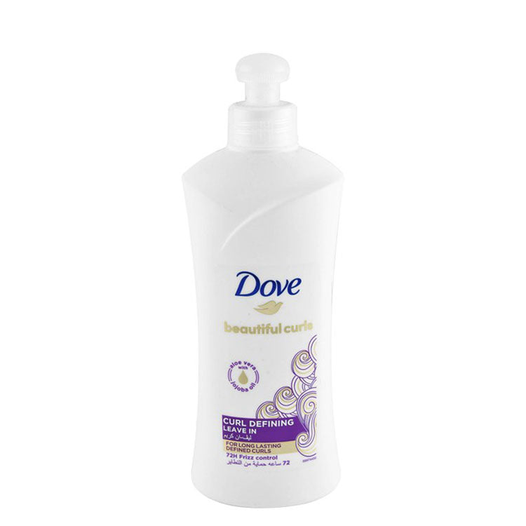 Dove Beautiful Curls 72H Defining & Anti-Frizz Leave In Hair Cream with Alove Vera & Jojoba Oil - parabens free, dyes free, animal testing free