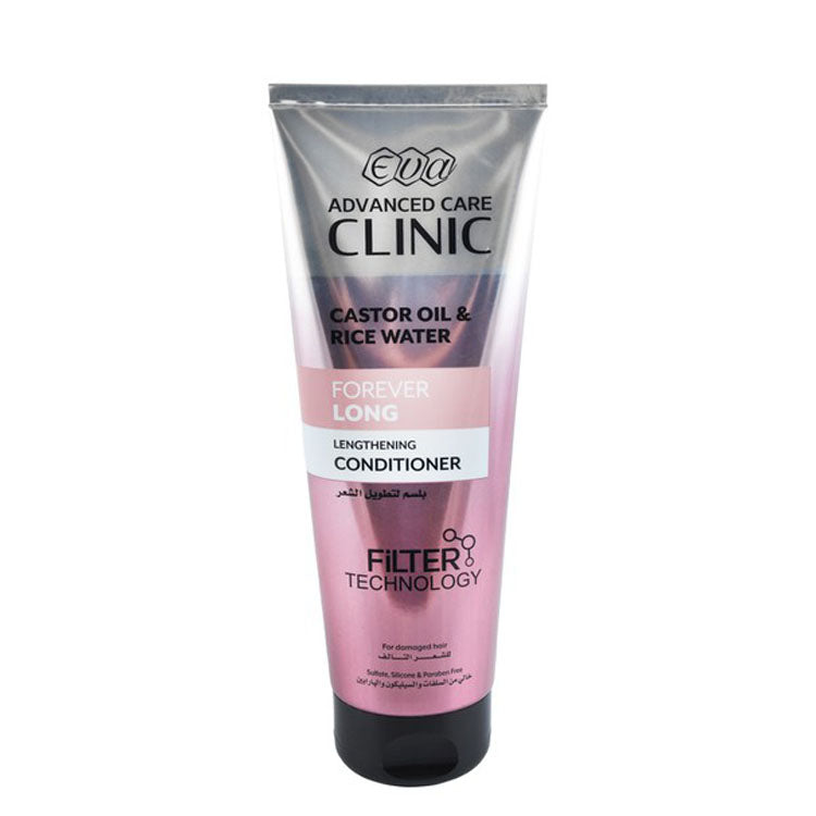 Eva Advanced Care Clinic Lengthening Hair Conditioner with Castor Oil & Rice Water for Damaged Hair - sulfate free, silicone free, parabens free