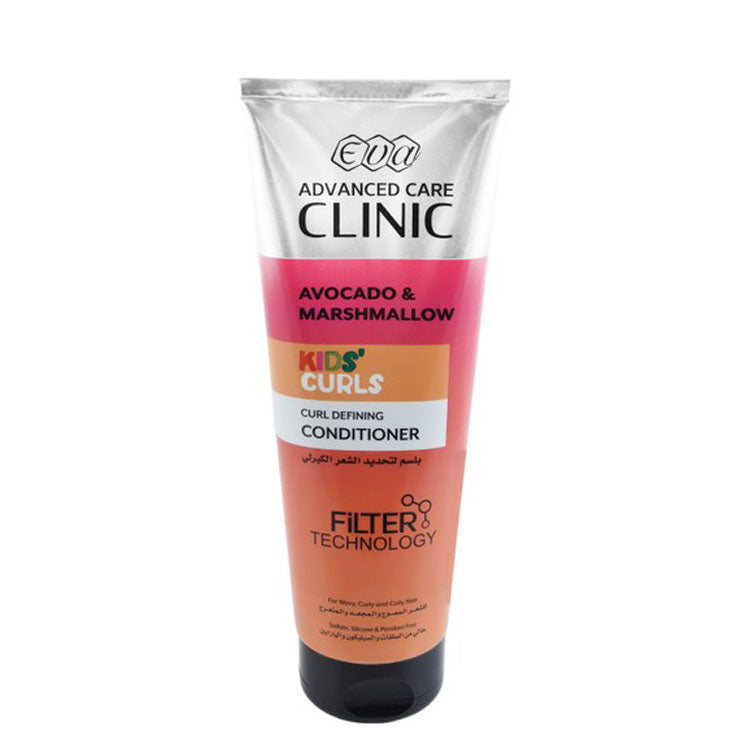Eva Advanced Care Clinic Kids Curls Defining Hair Conditioner with Avocado & Marshmallow for Wavy, Coily & Curly Hair - sulfate free, silicone free, parabens free