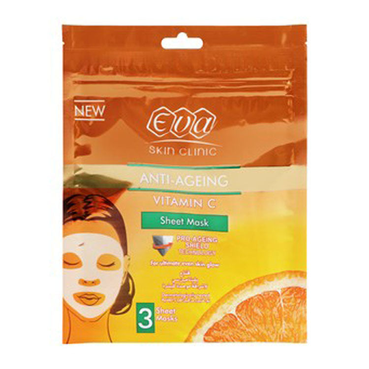 Eva Skin Clinic Glowing & Anti-Aging Facial Sheet Masks with Vitamin C
