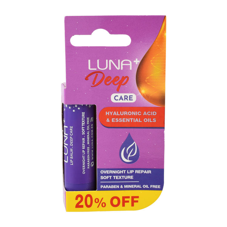 Luna+ Deep Care Repairing Overnight Lip Balm with Hyaluronic Acid & Essential Oils (20% Off) - parabens free, mineral oil free