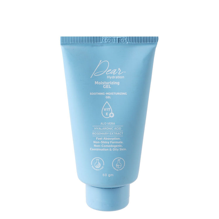 Dear Hydrating, Soothing & Moisturizing Face Gel with Aloe Vera, Hyaluronic Acid & Rosemary Extract for Combination & Oily Skin - parabens free, fragrance free, non comedogenic