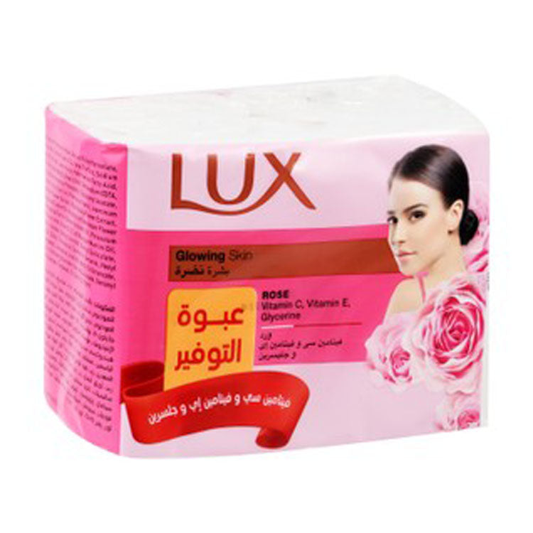 Lux Glowing Skin Soap Bars Rose Scent with Vitamin C, E & Glycerin (Savings Pack)