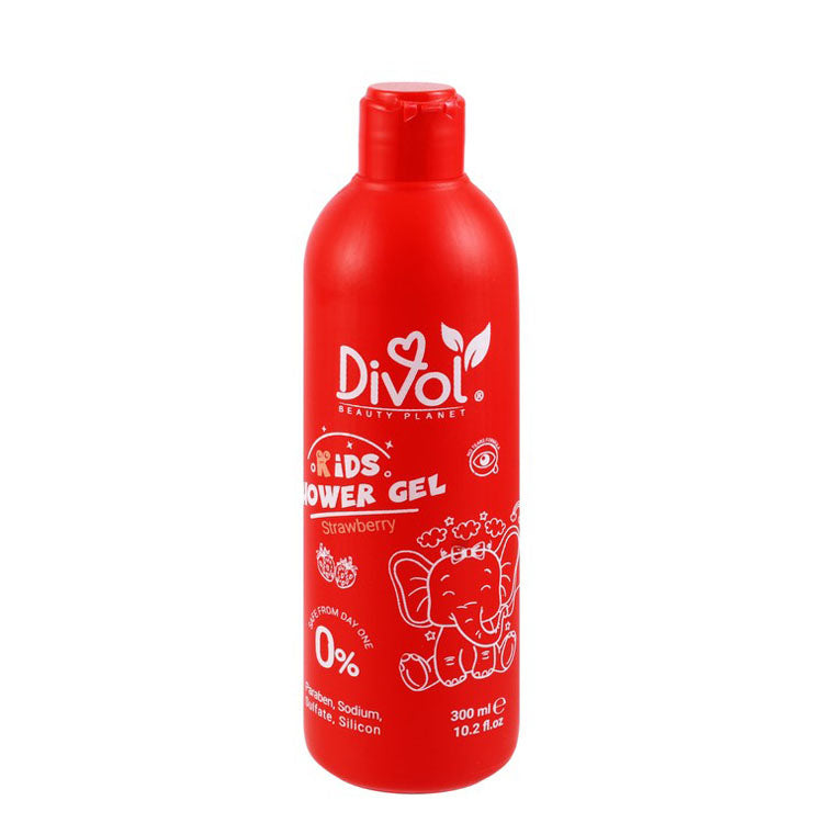 Divol Kids Shower Gel Strawberry Scent - parabens free, sodium free, sulfate free