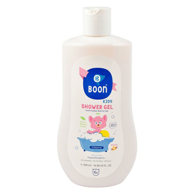 Boon Hypoallergenic Shower Gel Vanilla Scent with Botanical Extract for Kids - silicone free, parabens free, sulfates free