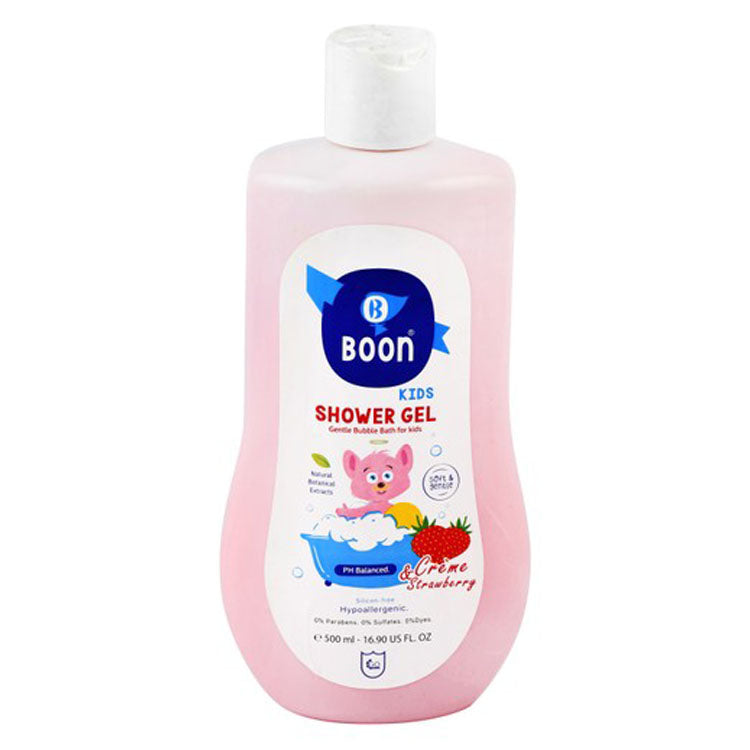 Boon Hypoallergenic Kids Shower Gel Creme & Strawberry Scent - parabens free, sulfates free, dyes free