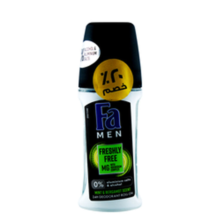 Fa Men Freshly Free Roll-On Deodorant Mint & Bergamot Scent (20% Off) - alcohol free, aluminum salts free