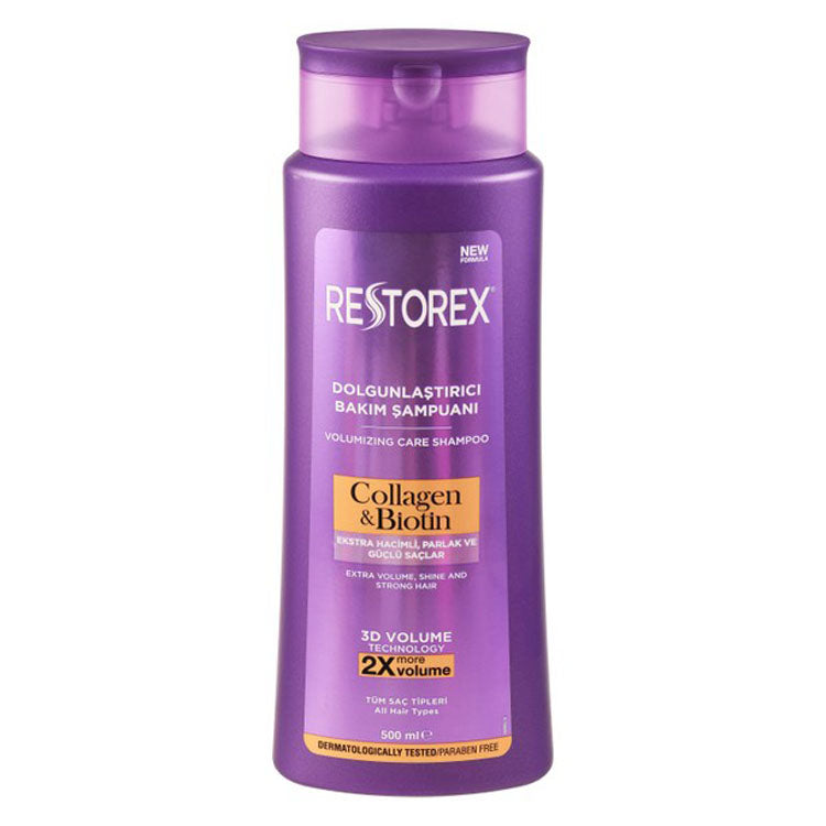 Restorex Volumizing & Strengthening Shampoo with Collagen & Biotin for All Hair Types - parabens free
