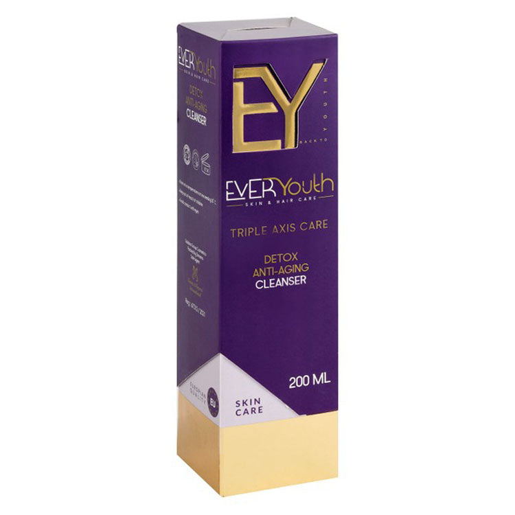 EverYouth Triple Axis Care Detoxifying  & Anti Aging Facial Cleanser for Sensitive Skin animal testing free