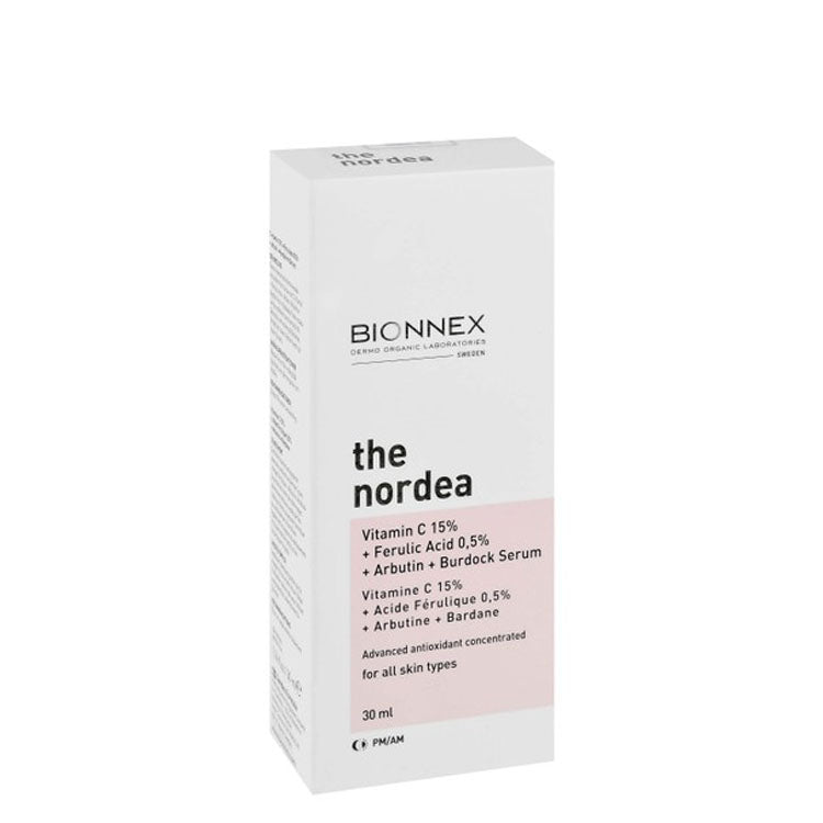 Bionnex The Nordea Antioxidant Concentrated Face Serum with Vitamin C, Ferulic Acid & Arbutin for All Skin Types - parabens free, cruelty free