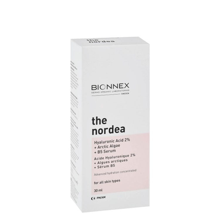Bionnex The Nordea Organic Hydrating Concentrated Face Serum with Hyaluronic Acid, Arctic Algae & Vitamin B5 for All Skin Types - parabens free, cruelty free