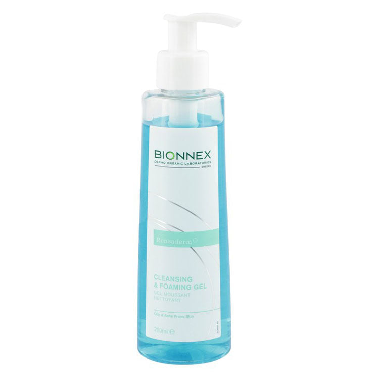 Bionnex Rensaderm Foaming Gel Facial Cleanser for Oily & Acne-Prone Skin - parabens free, mineral oil free, dyes free